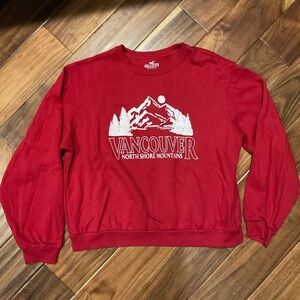 Hollister Vancouver North Shore Mountains Red Sweatshirt